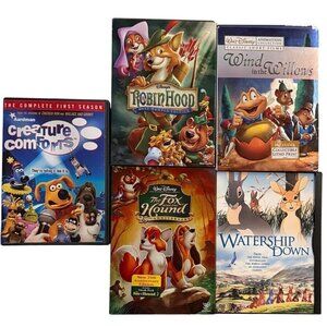 Set of 5 Animated DVDs - Fox & The Hound, Wind in the Willows, Robinhood
